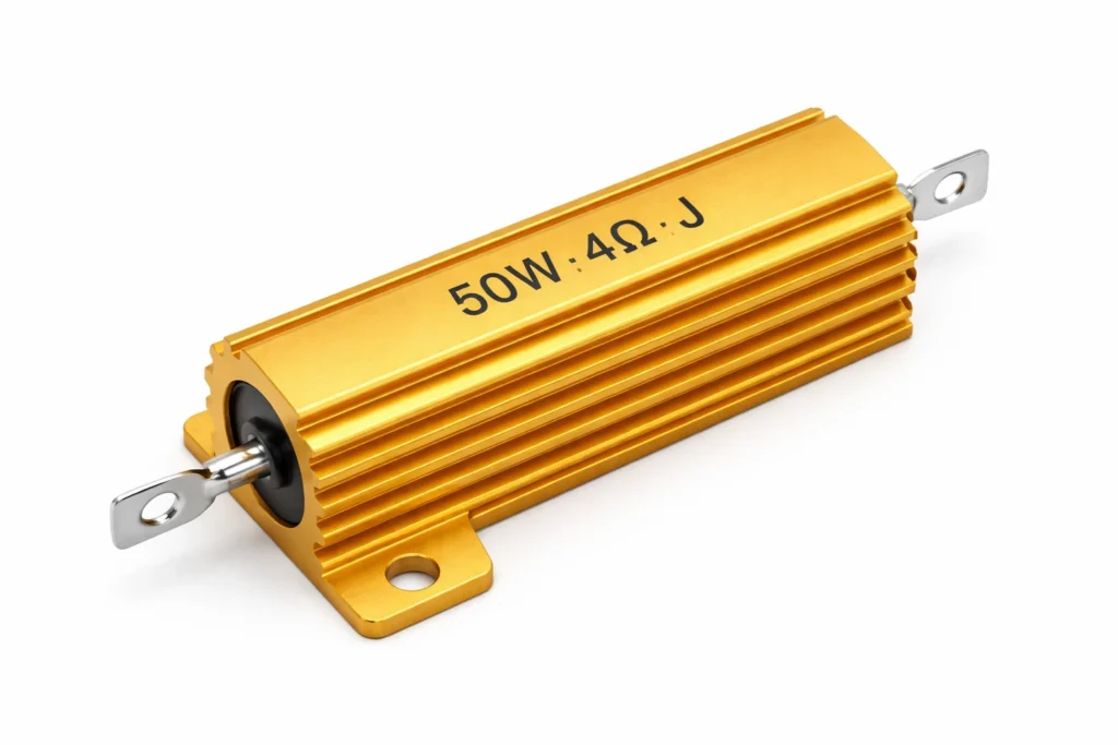 Odpor s vysokým ztrátovým výkonem pro paralelní připojení k LED svítilnám přívěsu.