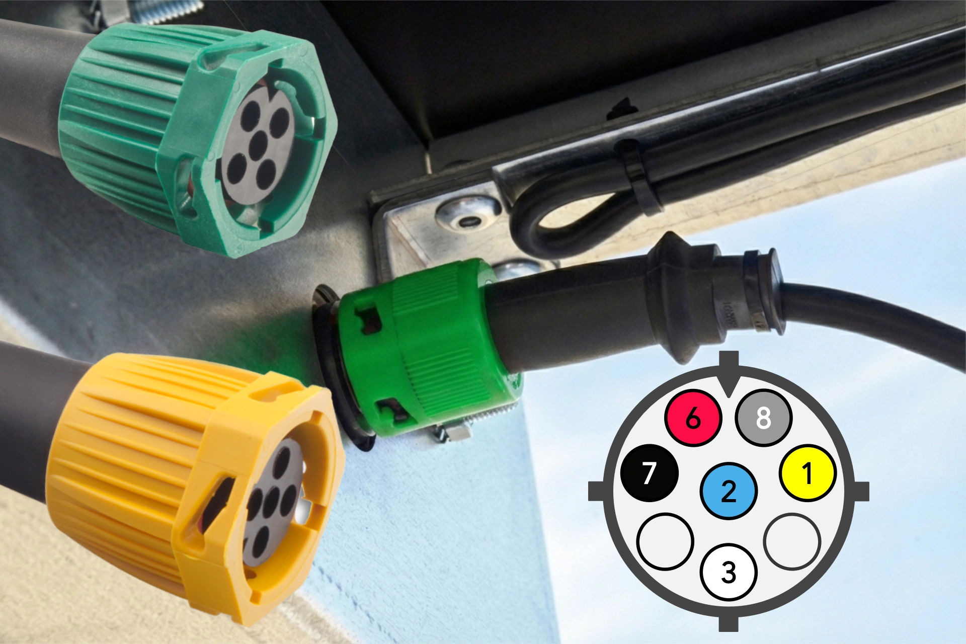 Zapojení konektorů sdružených svítilen